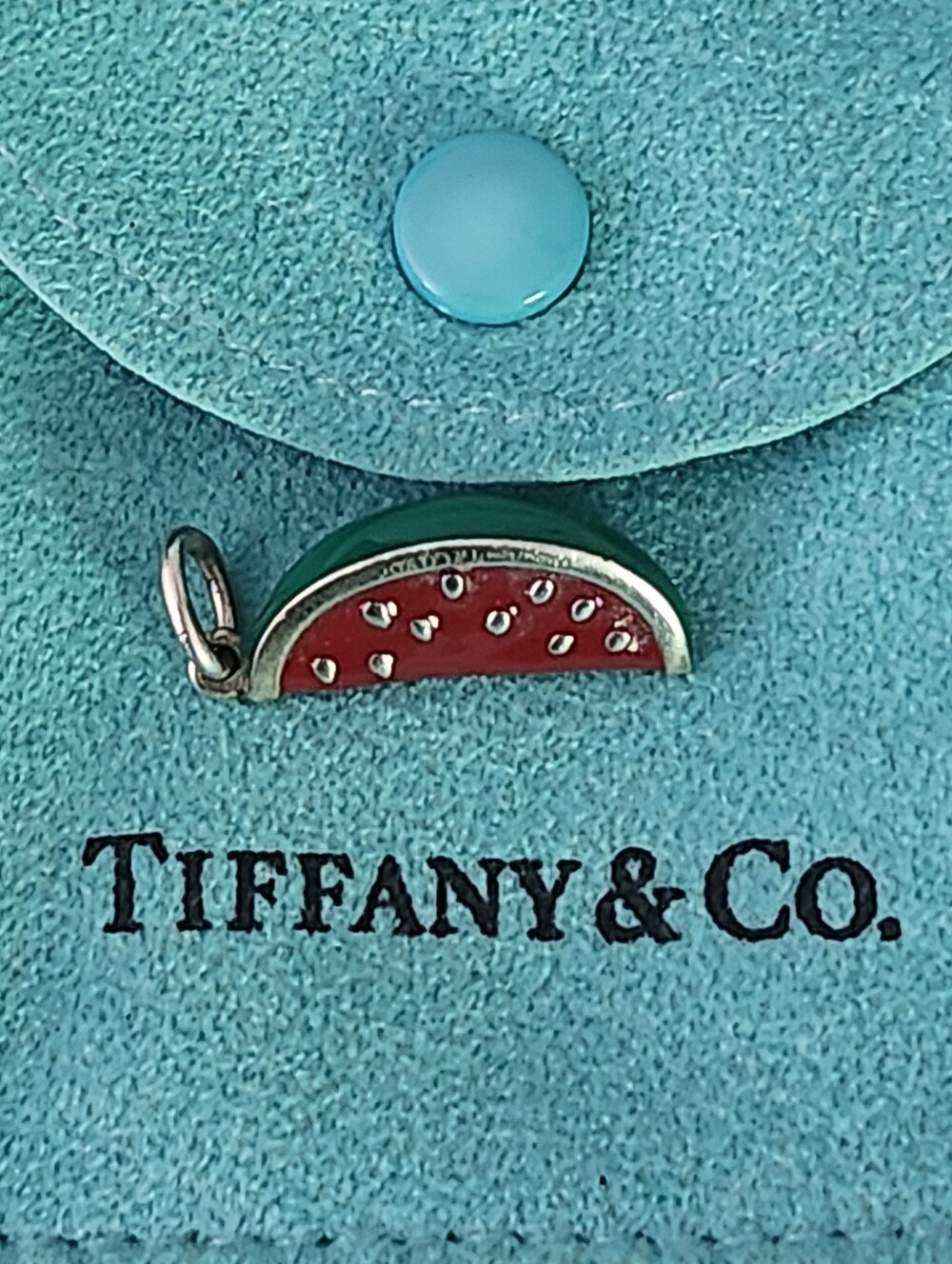 Rare Tiffany & Co. Paloma Picasso Enamel Watermelon Slice Charm -Sterling Silver